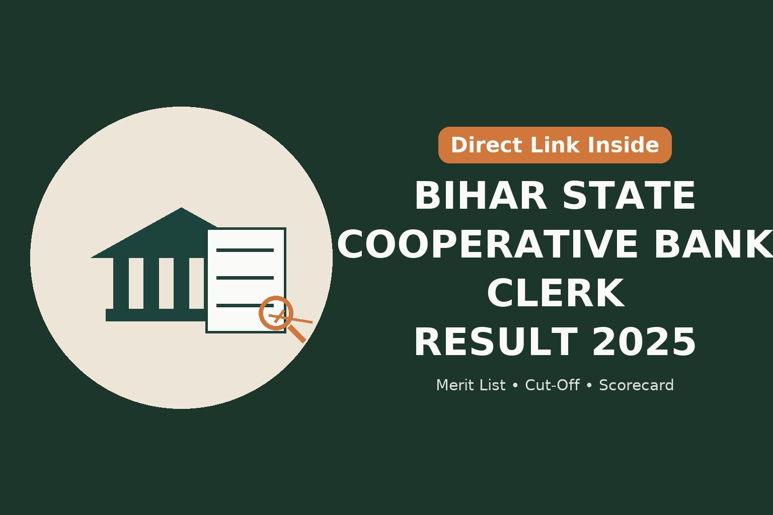 Bihar State Cooperative Bank Clerk Result 2025