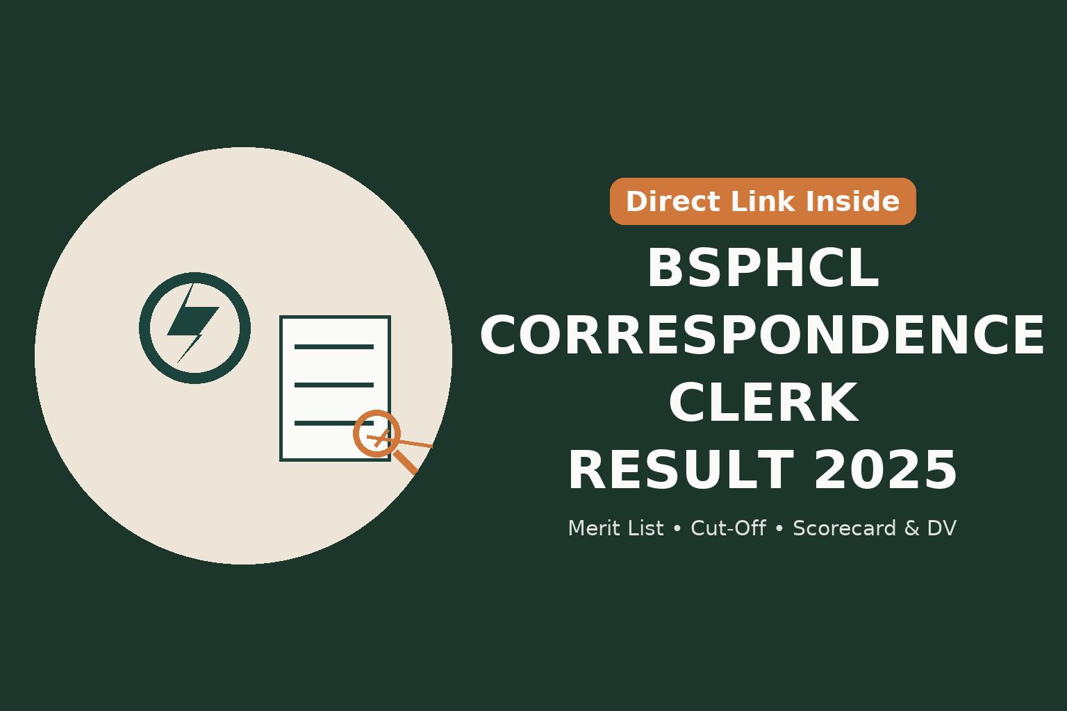 BSPHCL Correspondence Clerk Result 2025