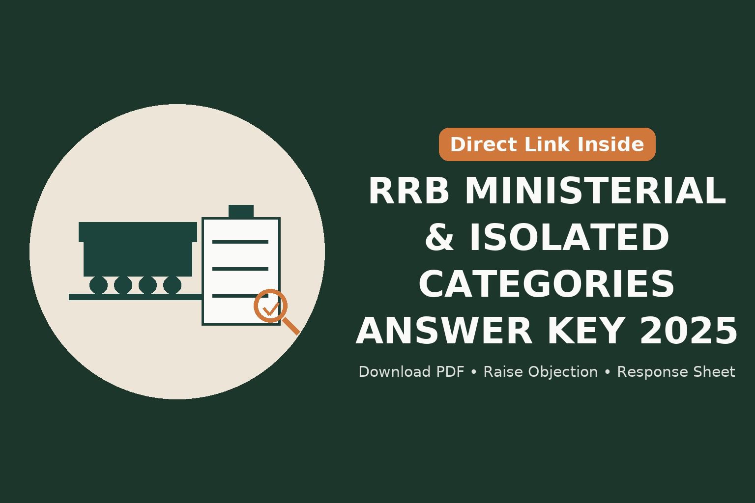 RRB Ministerial and Isolated Categories Answer Key 2025