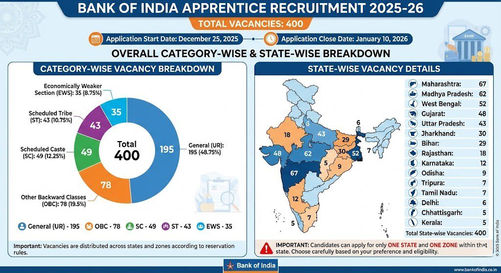 Bank of India Apprentice Recruitment 2026