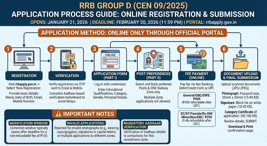 RRB Group D Recruitment 2026 Online Registration