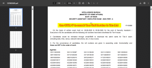 Selected candidates रोल नंबर PDF लिस्ट (Ctrl+F से खोजें) – MHA IB Security Assistant Result 2025