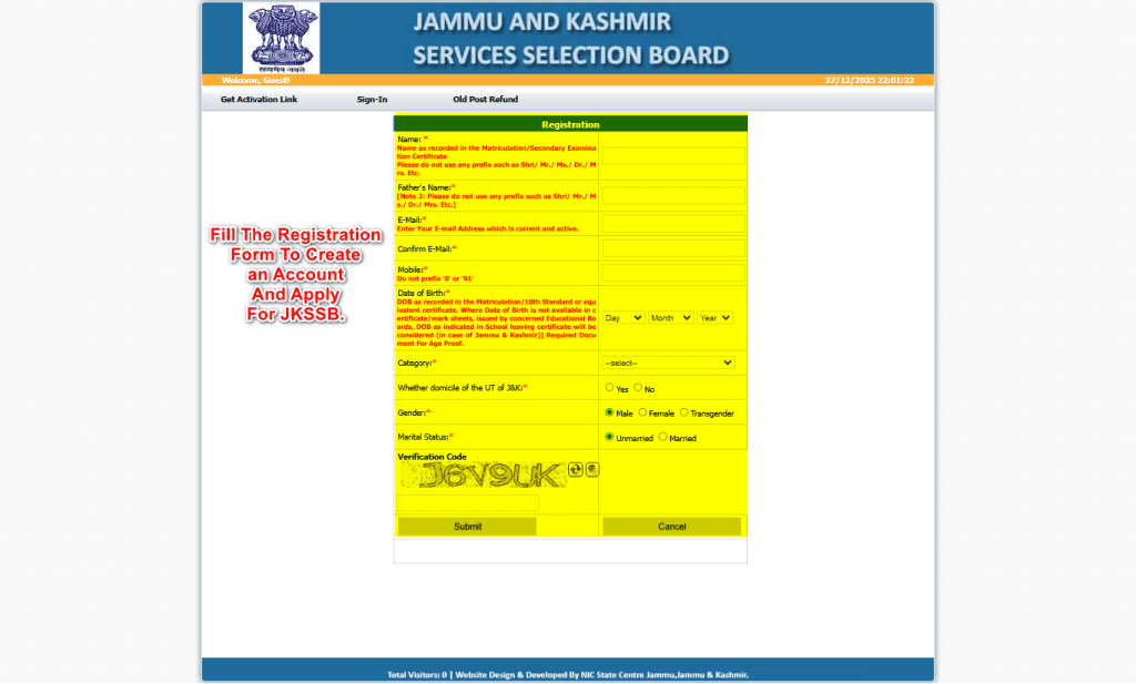JKSSB Recruitment 2026