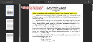 Official SSC write-up PDF for SSC CGL Tier 1 Result 2025 showing cut off details and qualification criteria
