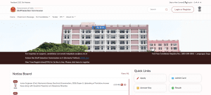 SSC official website homepage showing Notice Board and Quick Links section