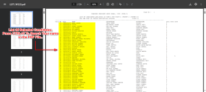 SSC CGL Tier 1 Result 2025 PDF opened showing selected candidates list and Ctrl+F search option